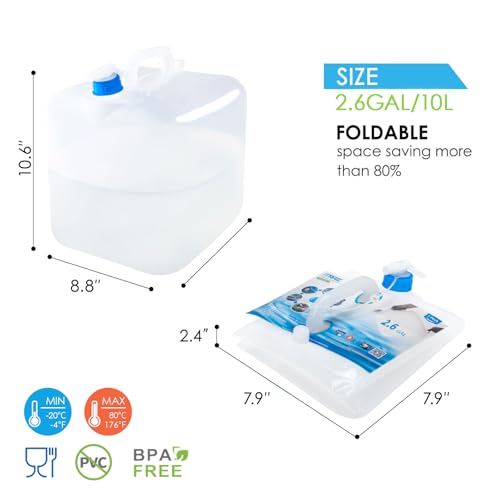BPA Free Collapsible Water Container with Spigot (2 Count)