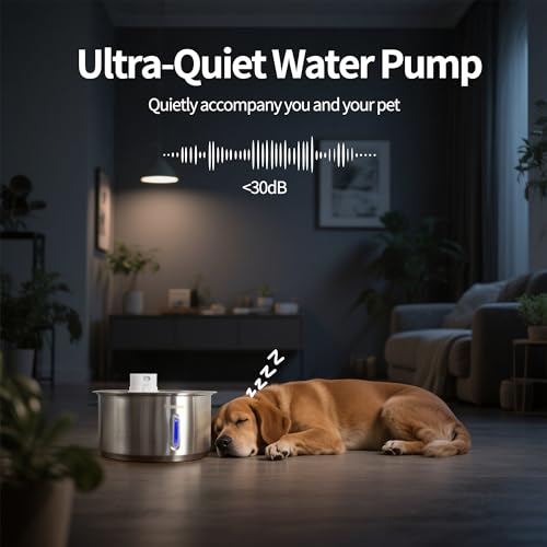2.8Gal 11L Cordless Dog Water Fountain for Large Dogs