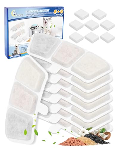 8+8 Pack Cat Water Fountain Filter Replacement Compatible with oneisall PW03 & PW04 3.5L (16 Count)