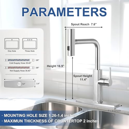 Kitchen Faucet with Pull Down Sprayer