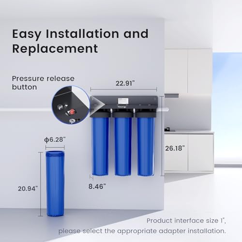 WHF3T-PG 3-Stage Whole House Water Filter System, 5 Micron