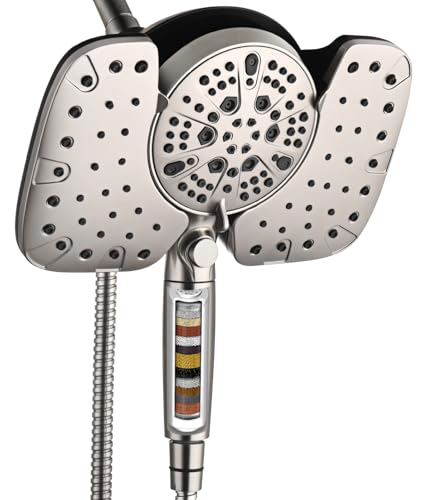 Rain Shower Head with Filtered Handheld Spray Combo Nickel 2.5 GPM