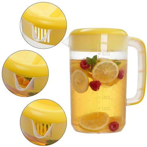 2 Pack 1 Gallon Plastic Water Pitcher with Lid (2 Count)