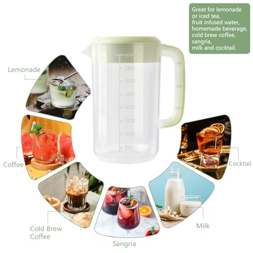 1 Gallon Clear Plastic Pitcher with Lid