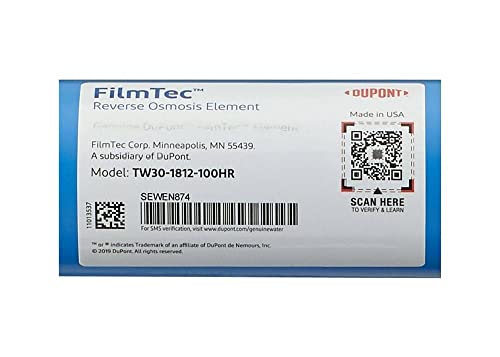 TW30-1812-100HR 100 GPD TFC High Rejection Membrane for Undersink Reverse Osmosis (RO) System