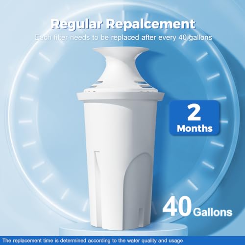 Water Filter Replacement Compatible with Brita Water Pitcher and Dispensers (6 Count)