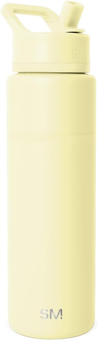 Simple Modern Water Bottle with Straw Lid | Vacuum Insulated Stainless Steel Metal Thermos | Reusable Leak Proof BPA-Free Flask for Sports Gym | Summit Collection | 30oz, Buttercup