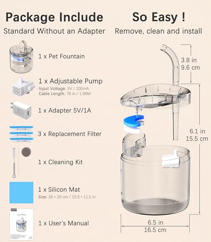 Cat Water Fountain Animal Water Dispenser 61OZ