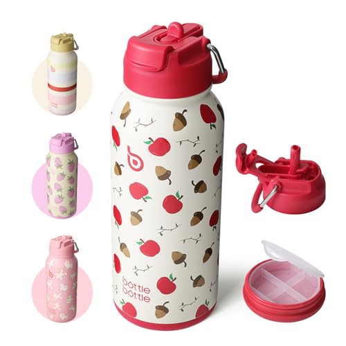 32oz Insulated Water Bottle with Pill Box (32 Count)