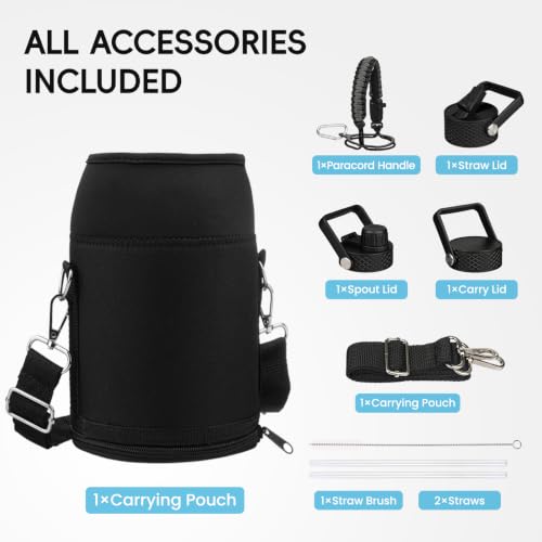 50 oz Insulated Stainless Steel Water Bottle Jug with Handle