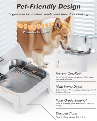 Automatic Dog Water Bowl Dispenser with Patented Faucet