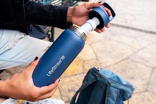Go Series Insulated Stainless Steel Water Filter Bottle for Travel and Everyday Use Removes Bacteria