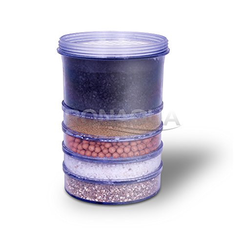 5 Stage Replacement Mineral Filter Cartridge for Countertop & Water Coolers. 5 layers of filtration & mineralization. Removes granular impurities to provide a brilliant sparkle in water