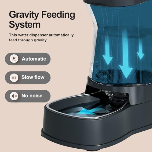 Automatic Dog Water Dispenser Gravity Stainless Steel Waterer & Food Feeder Set