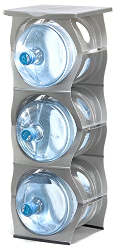 Stackable Water Bottle Storage Rack Best Water Jugs 5 Gallon Organizer. Jug Holder for Kitchen