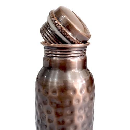Feather Printed Copper Water Bottle Leak Proof Ayurvedic Drinkware Copper Vessel for Sports