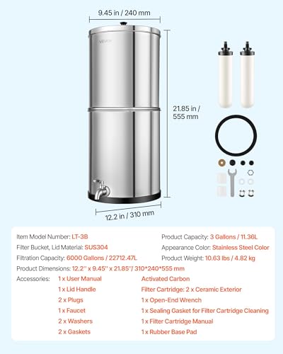 Gravity fed Water Filter System