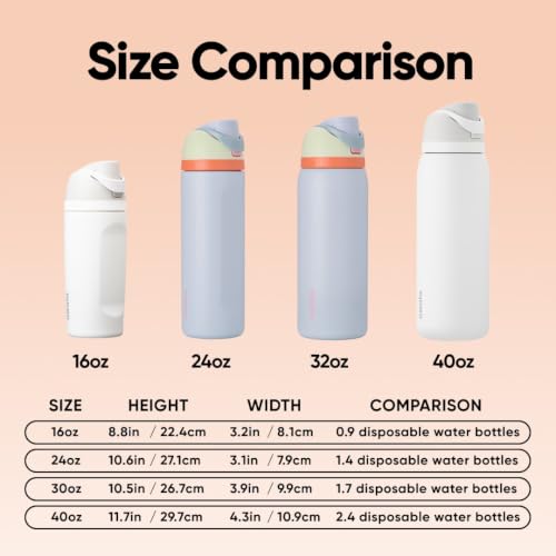 FreeSip Stainless Steel Water Bottle 32 oz Beach House