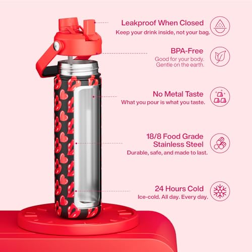 Insulated Water Bottle with Straw Stainless Steel Water Bottle