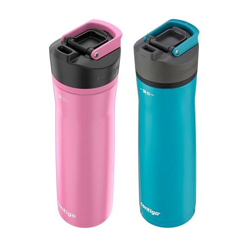 Cortland Chill 2.0 Stainless Steel Water Bottle with AUTOSEAL Lid 24 oz Juniper and Azalea 2 (2 Count)