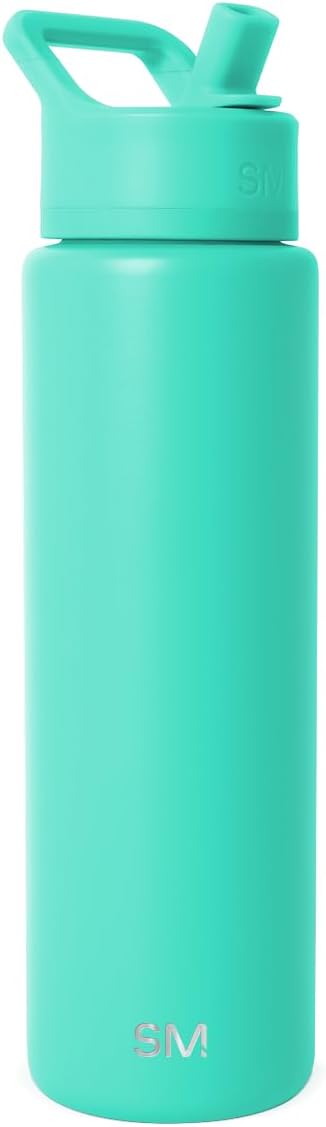 Simple Modern Summit Water Bottle with Straw Lid | Vacuum Insulated Stainless Steel | Leak Proof BPA-Free Cup for Travel, School, Sports | 30oz, Tropical Wave
