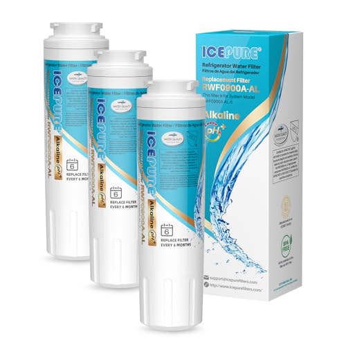 Alkaline UKF8001 Refrigerator Water Filter Replacement for Whirlpool EDR4RXD1 (3 Count)