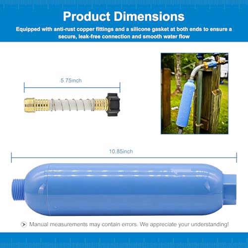RV Inline Water Filter with 2 Flexible Hose Protectors