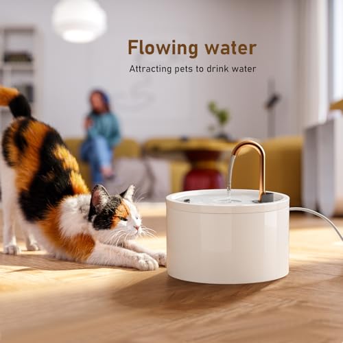 Ceramic Cat Water Fountain (71 Fl Oz)