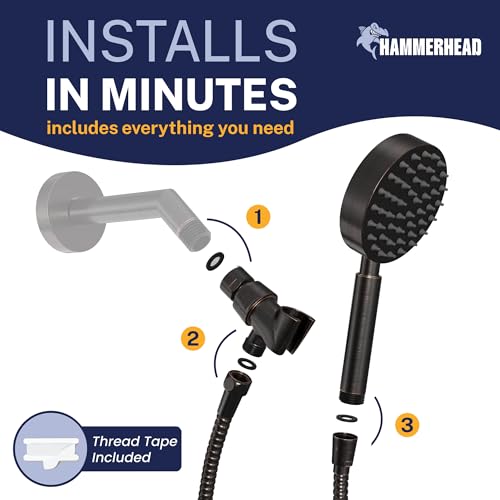 Solid Metal LOW FLOW Handheld Shower Head with Hose and Brass Holder