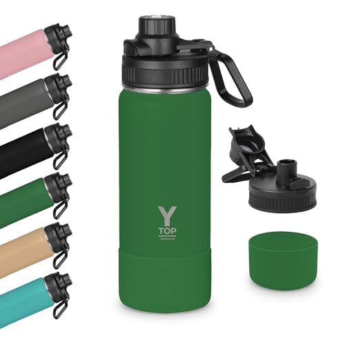 Y TOP 18 oz Insulated Water Bottle Leak Proof Spout Lid Fits in Car Cup Holder