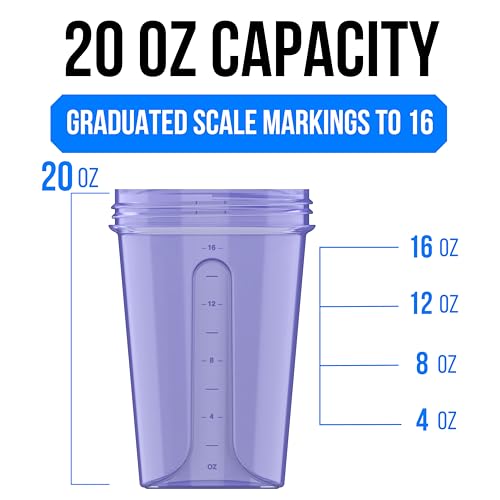 2 Pack 20oz Protein Shaker Bottle for Protein Mixes (2 Count)