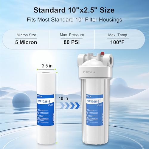 5 Micron 10" x 2.5" Sediment Water Filter Cartridge (6 Count)