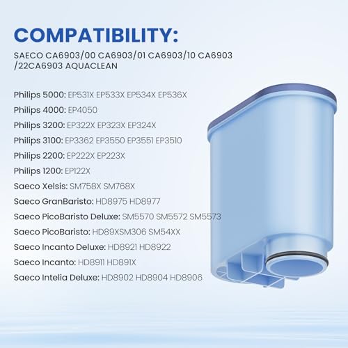 Coffee Machine Filter Compatible with Philips AquaClean Water filter 3200 Espresso Machine Filter for Fully Automatic Coffee Machines Dedicated Anti (4 Count)