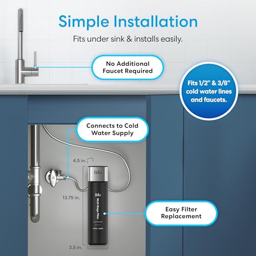 11" Under Sink Water Filter System for Kitchen & Bathroom Faucet