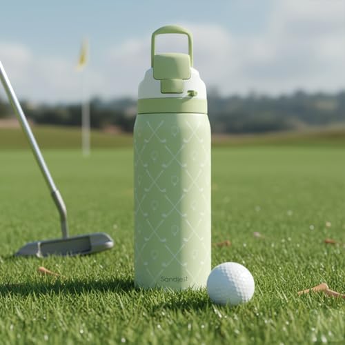 Golf Insulated Stainless Steel Water Bottle with Straw for Sports and Travel