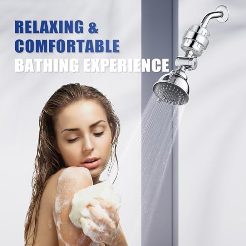 20 Stage Shower Head Filter for Hard Water with 4 Cartridges Replacements