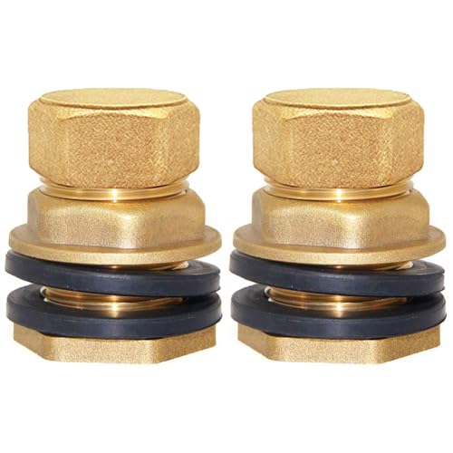2Set Brass Bulkhead Fitting with Plug 3 (2 Count)