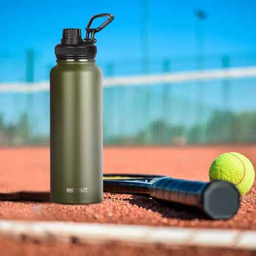 40oz Large Metal Sports Insulated Water Bottle with 2 Lids