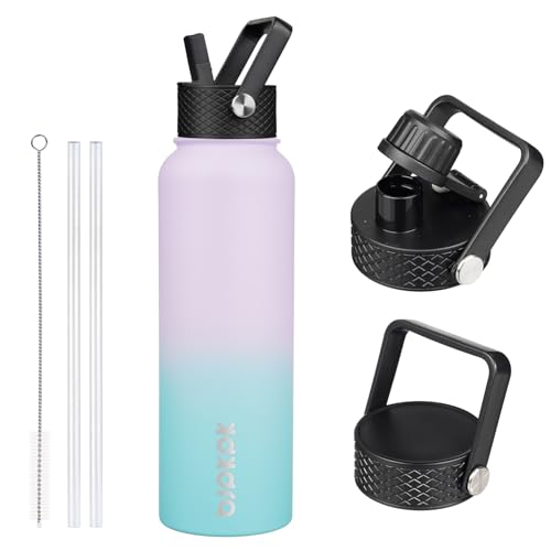 40oz Insulated Water Bottle with Straw Lid