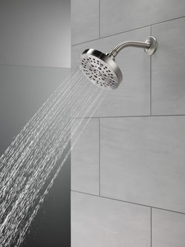 6 Setting Brushed Nickel Shower Head with High Pressure Spray