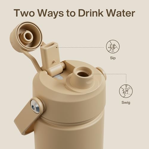 Insulated Water Bottle with Straw Stainless Steel Water Bottle