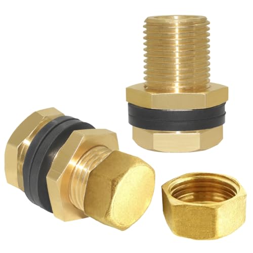 2Set Lengthened Bulkhead Fitting with Plug 1 (2 Count)
