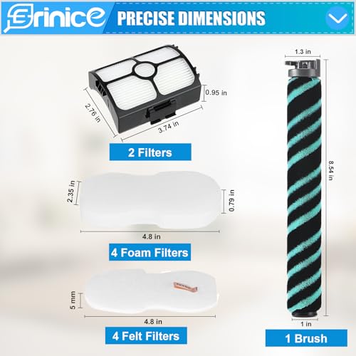 8 Pack HZ4002 Brush Roller Filter Replacement Part for Shark PowerDetect