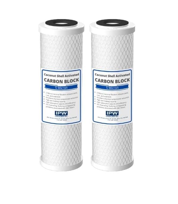 2 Pack 5 Micron Activated Carbon Block Water Filter Cartridge