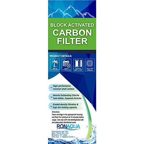 4 Block Activated Carbon 5 Micron Water Filters WELL (4 Count)