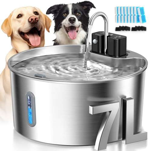 7L Wireless Dog Water Fountain with 6 Filters (2.4 Pound)