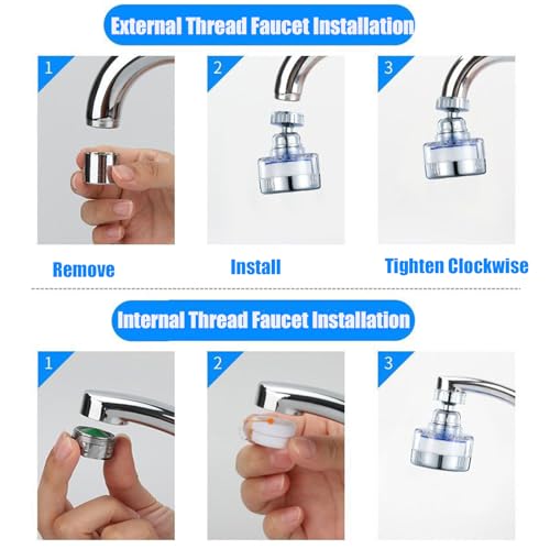 7Pcs Sink Water Filter Faucet with Cartridges Set