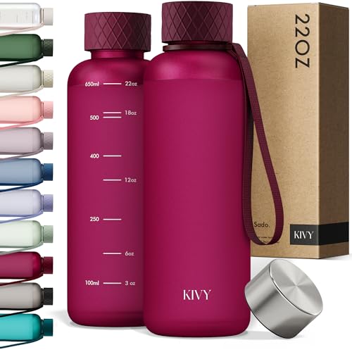 Slim Water Bottle 22oz [Lightweight & Shatterproof]