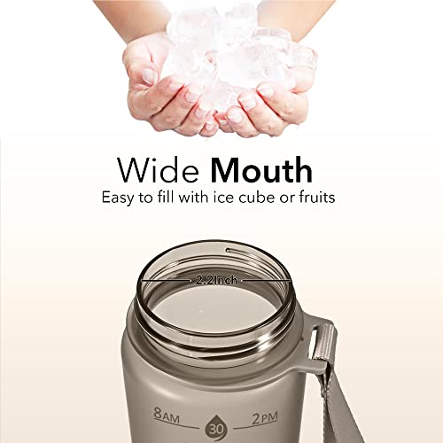 Plastic Water Bottle With Straw & Time Marker