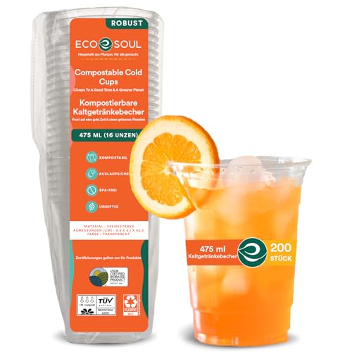 16 Oz Plant Based Disposable Party Cups (200 Count)